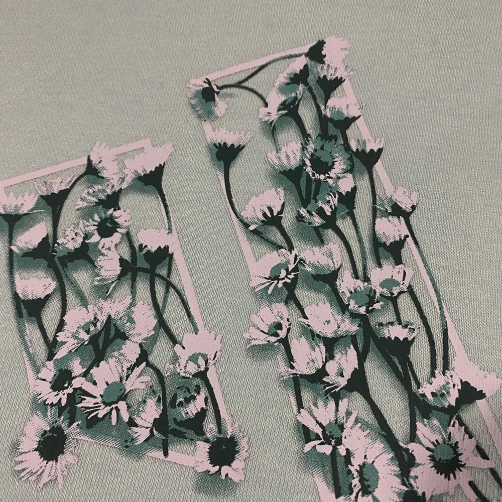 Adidas Trefoil Floral Logo Hoodie Womens XXL Halo Mint Blue Flowers Pullover